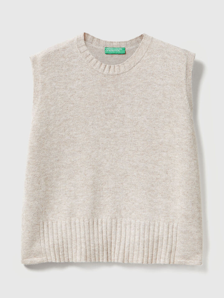 SLEEVELESS SWEATER Women image number 4